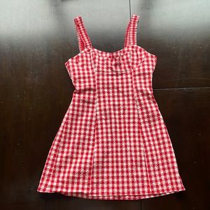 Zara red and white gingham dress